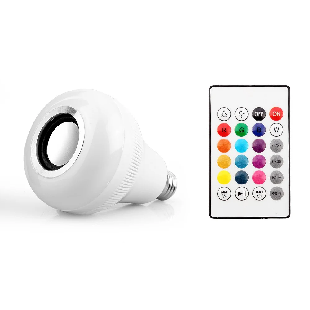 E27 умная цветная (RGB) Беспроводной Bluetooth Динамик лампы работы в режиме