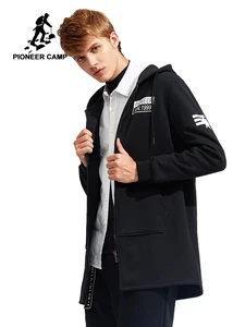 Мужская теплая флисовая куртка Pioneer Camp, толстая длинная куртка с капюшоном из 100% хлопка, AJK702407, весна 2019