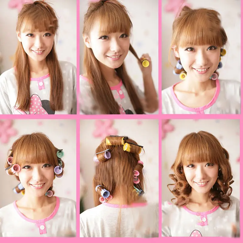 10 Pcs/Set Electric Magic Hair Curler Rollers Dry/Wet Bendy Roller Sticks Set Salon Styling Tools Hot Mdf | Красота и здоровье