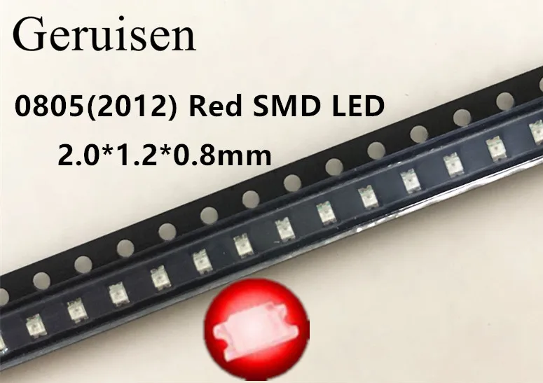 100 шт. Светодиоды SMD 0805 красные диоды LED диод 2 0*1 2*0 8 мм smd led красный светодиод 620