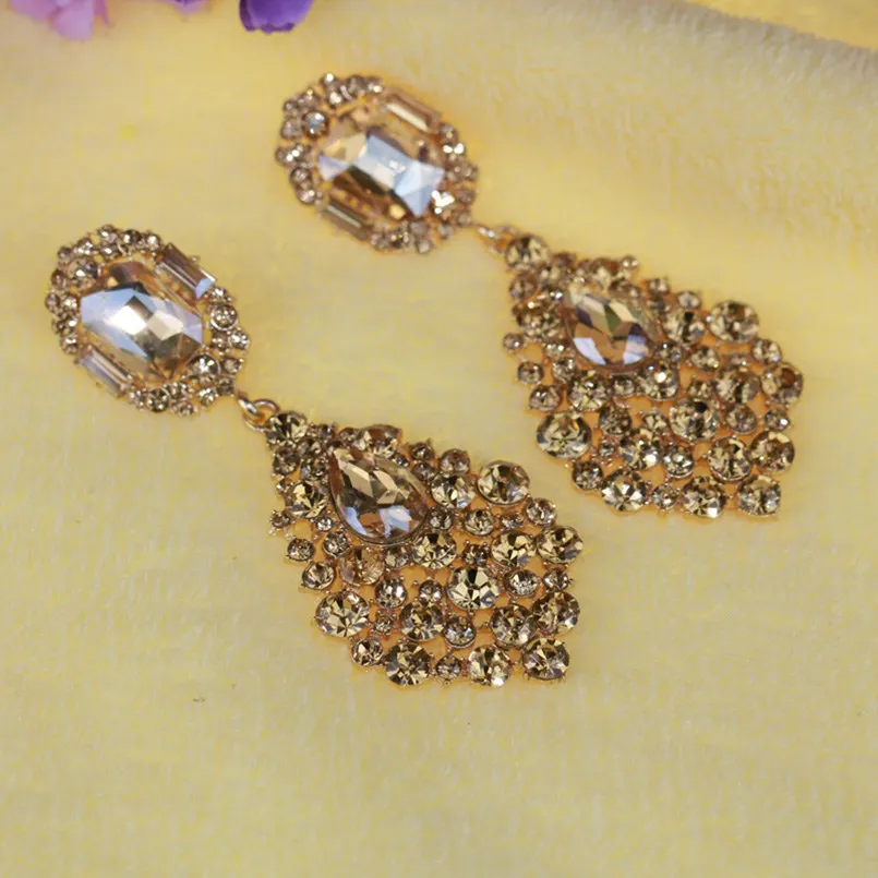 Женские Кластерные Стразы MANILAI модные серьги с кристаллами цвета шампанского для