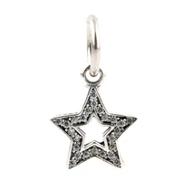 authentic 925 sterling silver charm shining stars crystal pendant beads for original pandora charm bracelets bangles jewelry