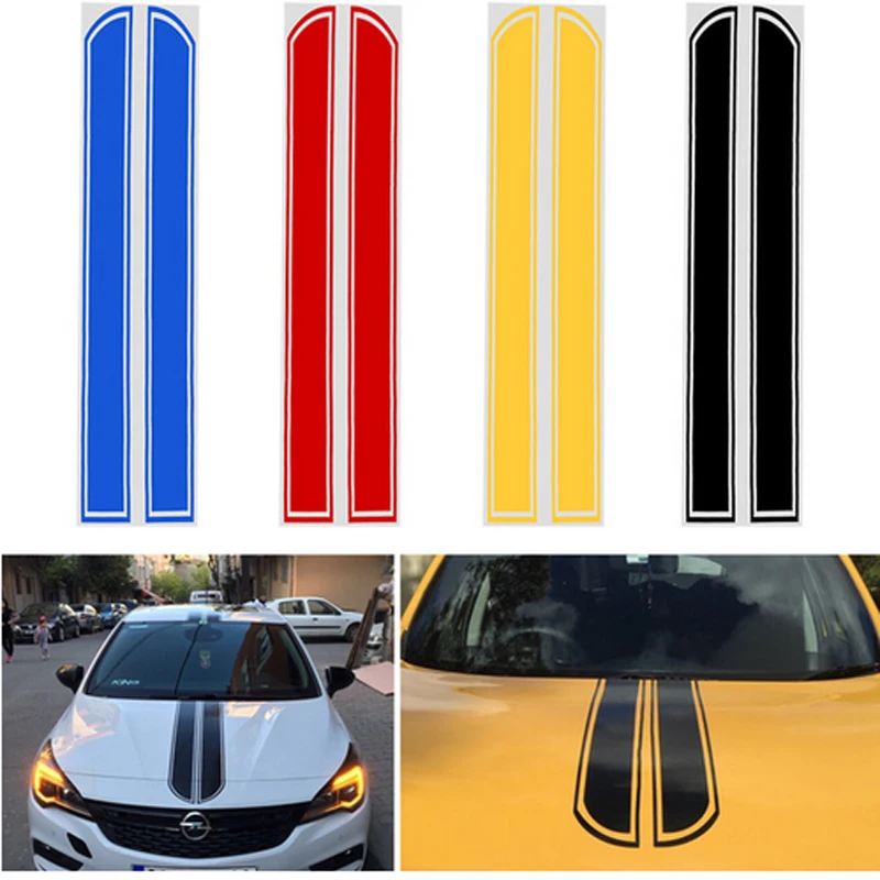 Авто ПВХ самоклеющиеся наклейки с двумя полосками виниловая бленда