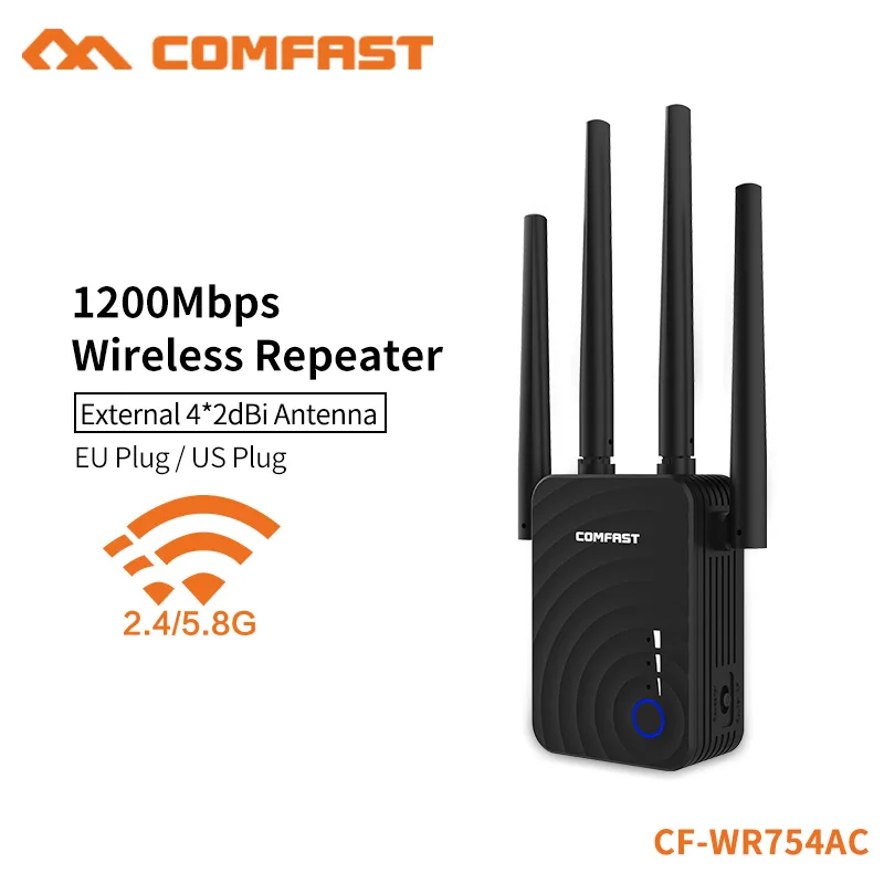 COMFAST высокоскоростной 1200 Мбит/с беспроводной Wifi удлинитель двухдиапазонный 2 4 и 5