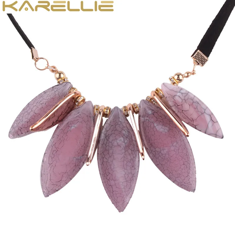 Karellie Новая мода макси смолы кожаный цепи колье Цепочки и ожерелья для Для женщин