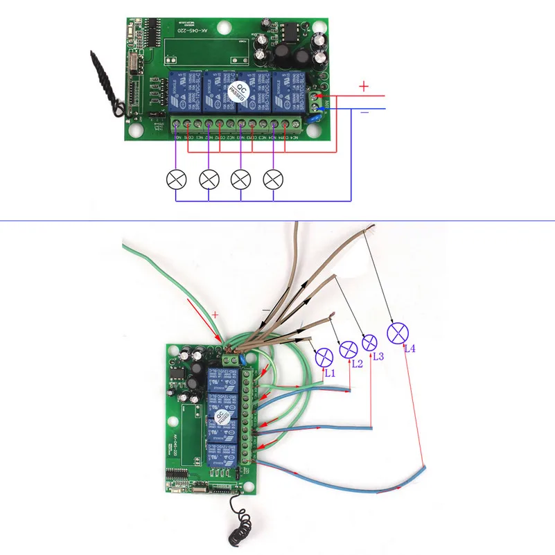 Sleeplion 220V 4 канала Беспроводной дистанционный переключатель реле 110V 4CH RF