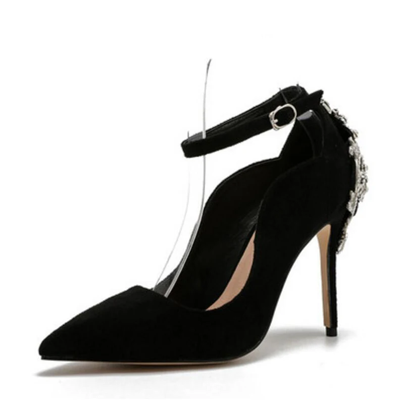 Женские туфли с острым носком высокие привлекательные из натуральной кожи на