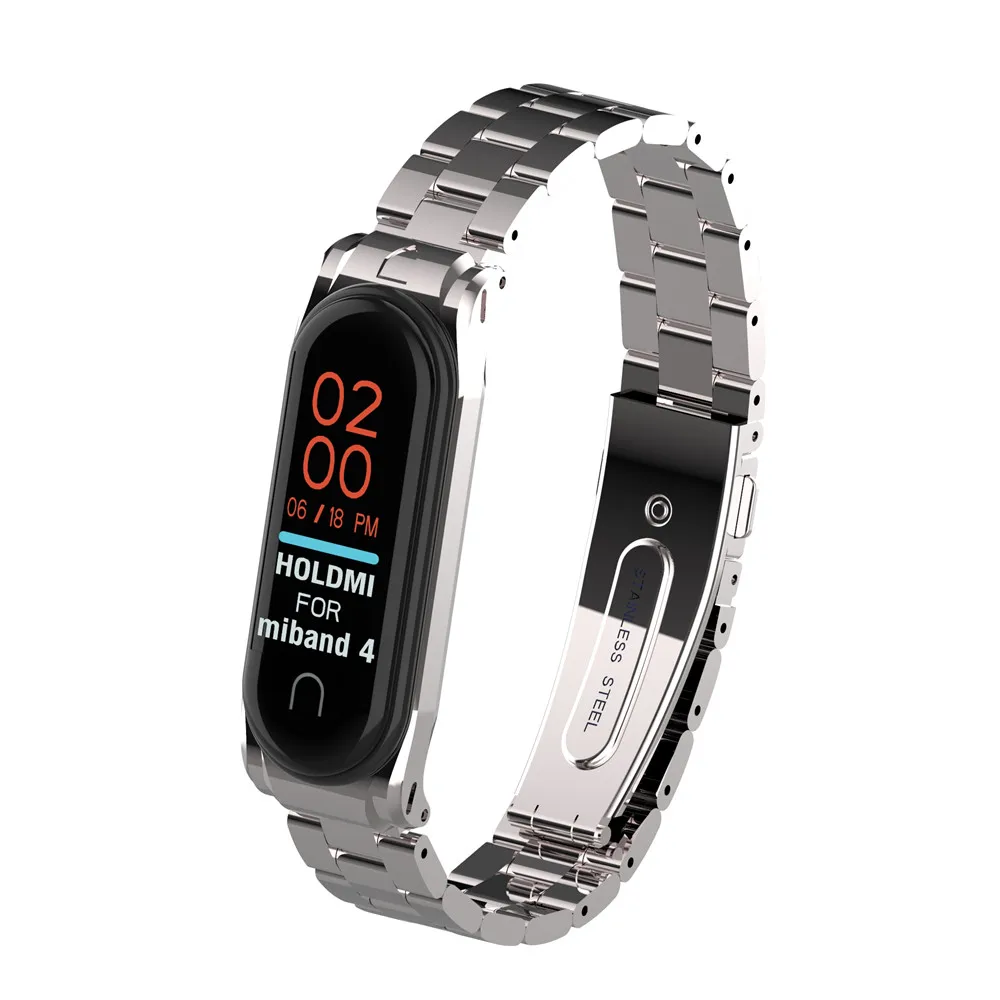 Умный Браслет Xiaomi Mi Band 4 модный ремешок для часов из нержавеющей стали сменный