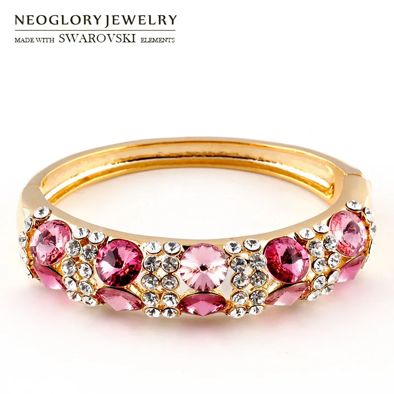 Neoglory австрия кристалл и чешский горный хрусталь браслет для женщин красочный