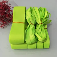 10yards 9meters 6mm 9mm 15mm 19mm 25mm 38mm 50mm lime green 0544 100 polyester solid color grosgrain ribbon