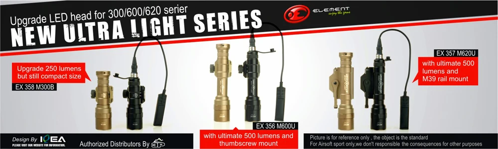 Element Airsoft Surefir M600 Тактический оружейный светильник 500 люменов M600U флэш-светильник охотничий светильник оружейный пистолет светильник EX356
