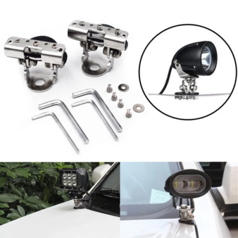 

Spiffy 1 Pair of Car S.S. Clamp Offroad Led Work Light Mount Bracket Holder