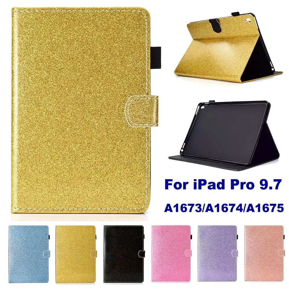 Блестящий чехол для Apple iPad Pro 9 7 A1673 A1674 A1675 стоячий со слотом карты Чехол с
