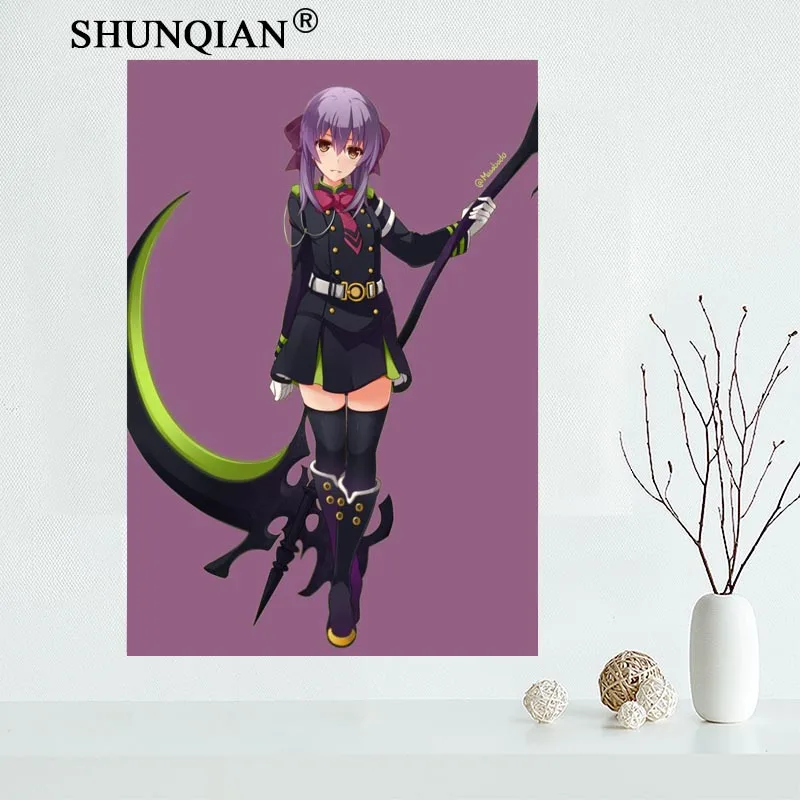 Owari no seraph hiiragi shinoa тканевый плакат на холсте для домашнего декора, художественная живопись на заказ - Цвет: Poster