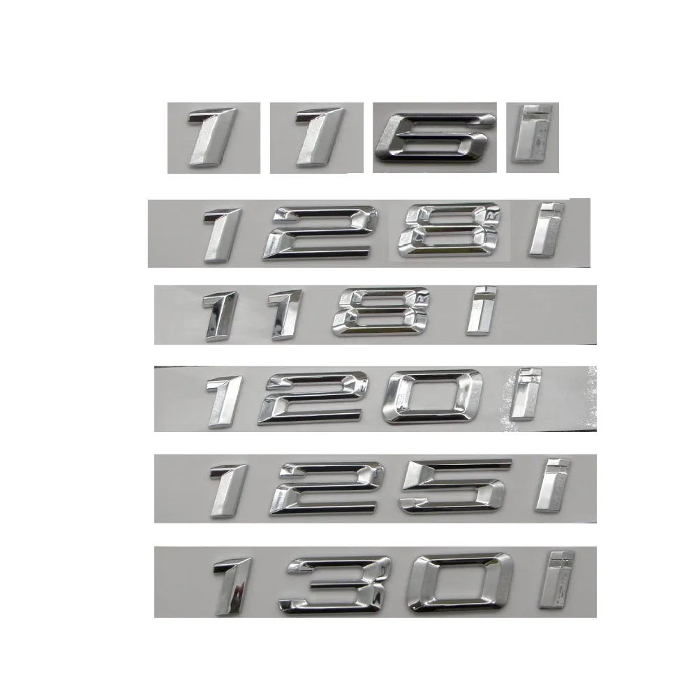 

Chrome Shiny Silver ABS Number Letters Words Car Trunk Badge Emblems for BMW 1 Series 116i 128i 118i 120i 125i 135i 130i