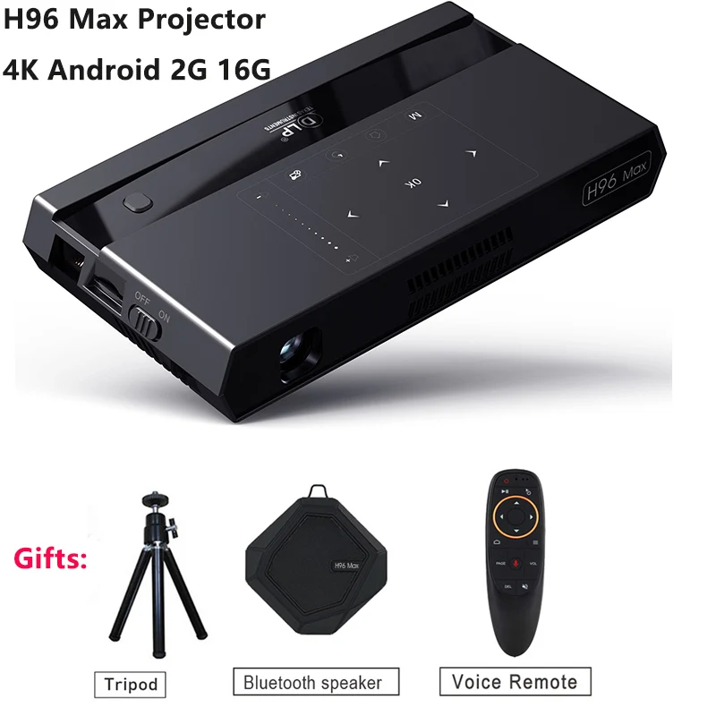 H96 Max Black Smartldea H96 max Mini HD 4K проектор android 6,0 dual 2,4G 5G wifi умный домашний кинотеатр проектор видеоигры Blutooth4.1 проектор - Цвет: H96 Max Black