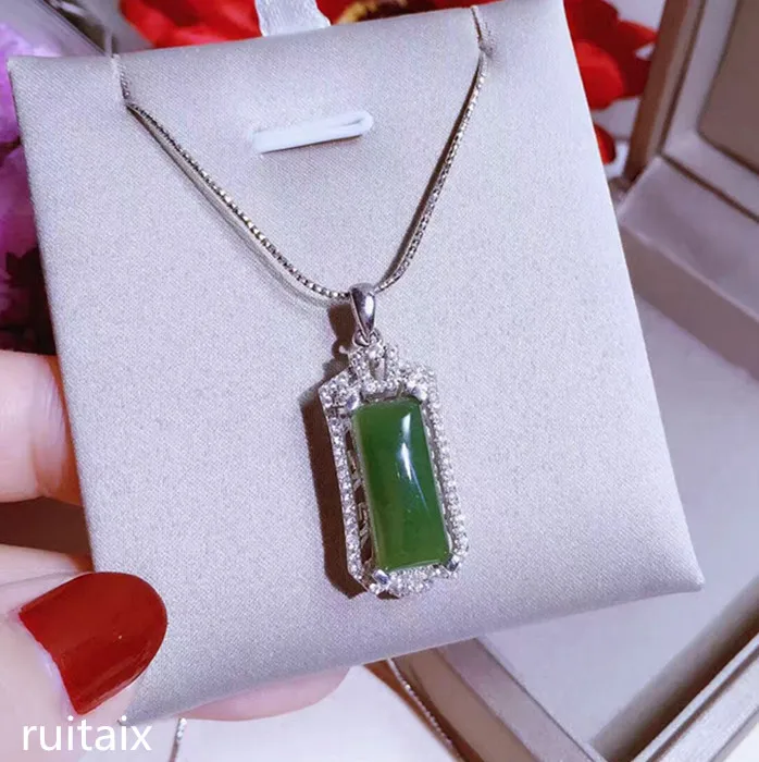 KJJEAXCMY boutique jewels S925 инкрустация из чистого серебра натуральный нефрит женский