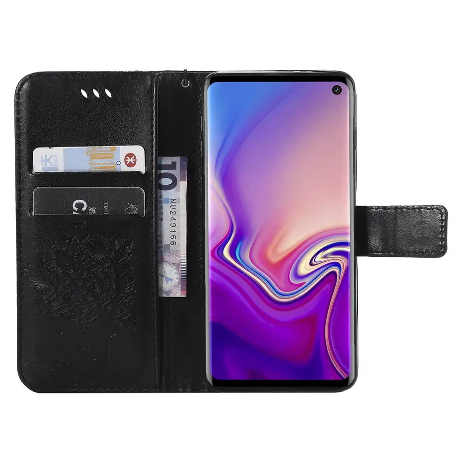 Чехол-книжка с 3D рисунком кота и дерева для Samsung Galaxy S8 S9 S10e S10 A8 A6 J4 Plus J6 A9 J2 Core J7 J8 A7 DUO