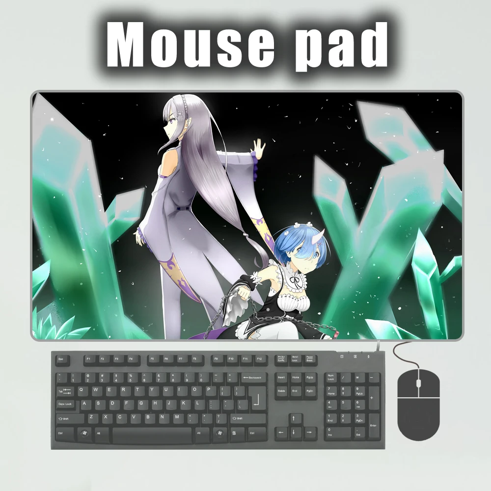Большой коврик для мыши в стиле аниме Эмилия и рем|Коврики мышей| |