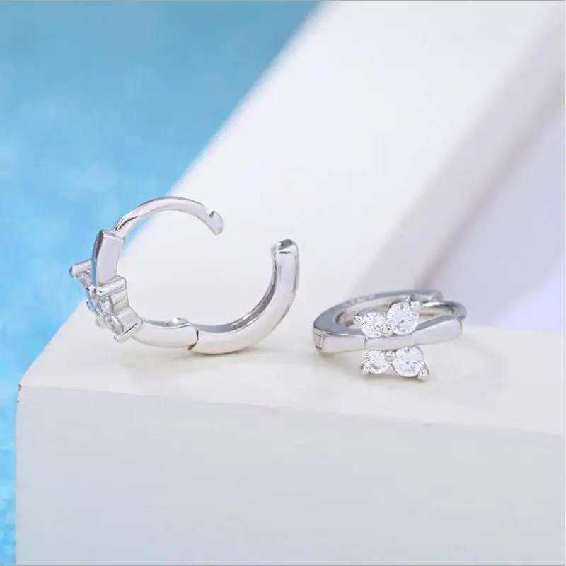 Женские милые Кристальные серьги-кольца с бабочкой для женщин ювелирные изделия