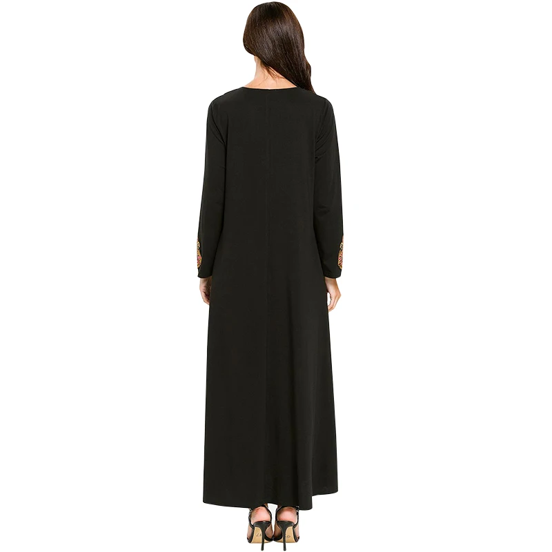 Модное свободное женское Платье макси с длинными рукавами платье цветочной