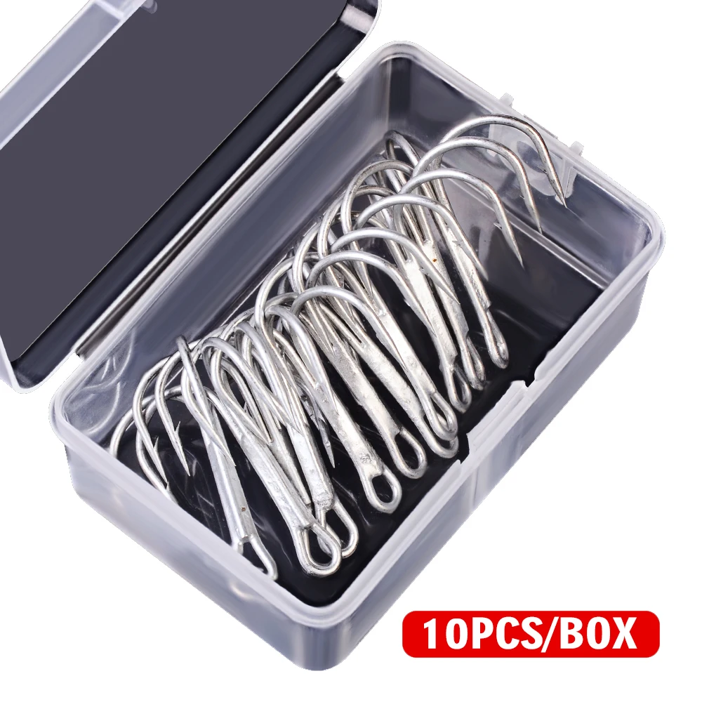 10 шт./кор. белые прочные тройные рыболовные крючки из высокоуглеродистой стали