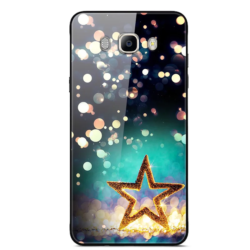 Для samsung Galaxy J7 чехол J710 J710F роскошный стеклянный силиконовый чехол для телефона samsung J7 чехол из закаленного стекла