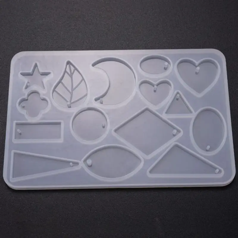 Hot Silicone Acrylic Earring Necklace Pendant Mold Resin Casting Mold Jewelry Making - Цвет: 3