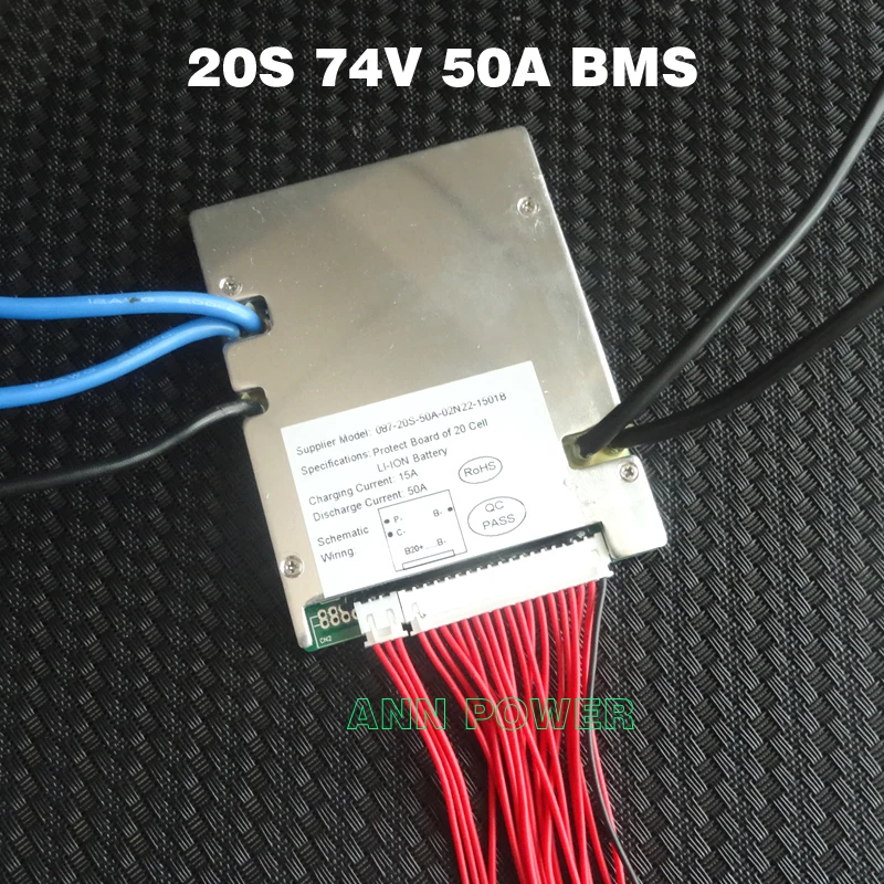 74V литиевый аккумулятор BMS 3,7 V ячейка 20S литий-ионная батарея BMS 72-74V 40A/50A/60A BMS для 74V 20Ah-100Ah батарея с функцией баланса