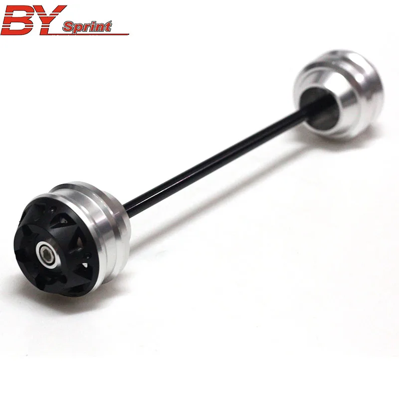 Silver rear wheel Мотоцикл с ЧПУ падение протектор переднего и заднего колеса падения мяч/амортизатор для Kawasaki Z900 Z 900 - Цвет: Silver rear wheel