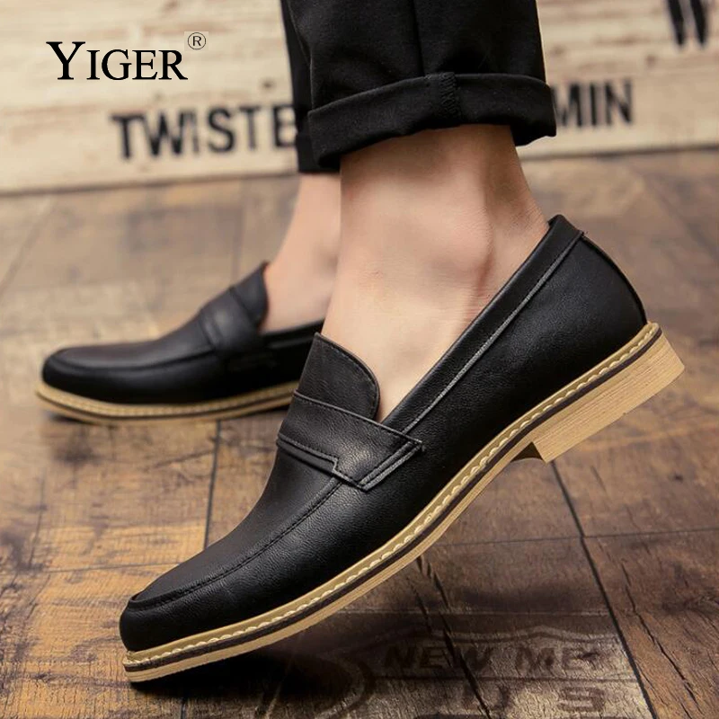 YIGER/Новинка года; Мужские модельные туфли; слипоны; мужские туфли с острым носком; мужские деловые кожаные туфли; лоферы; сезон весна-осень; 0122