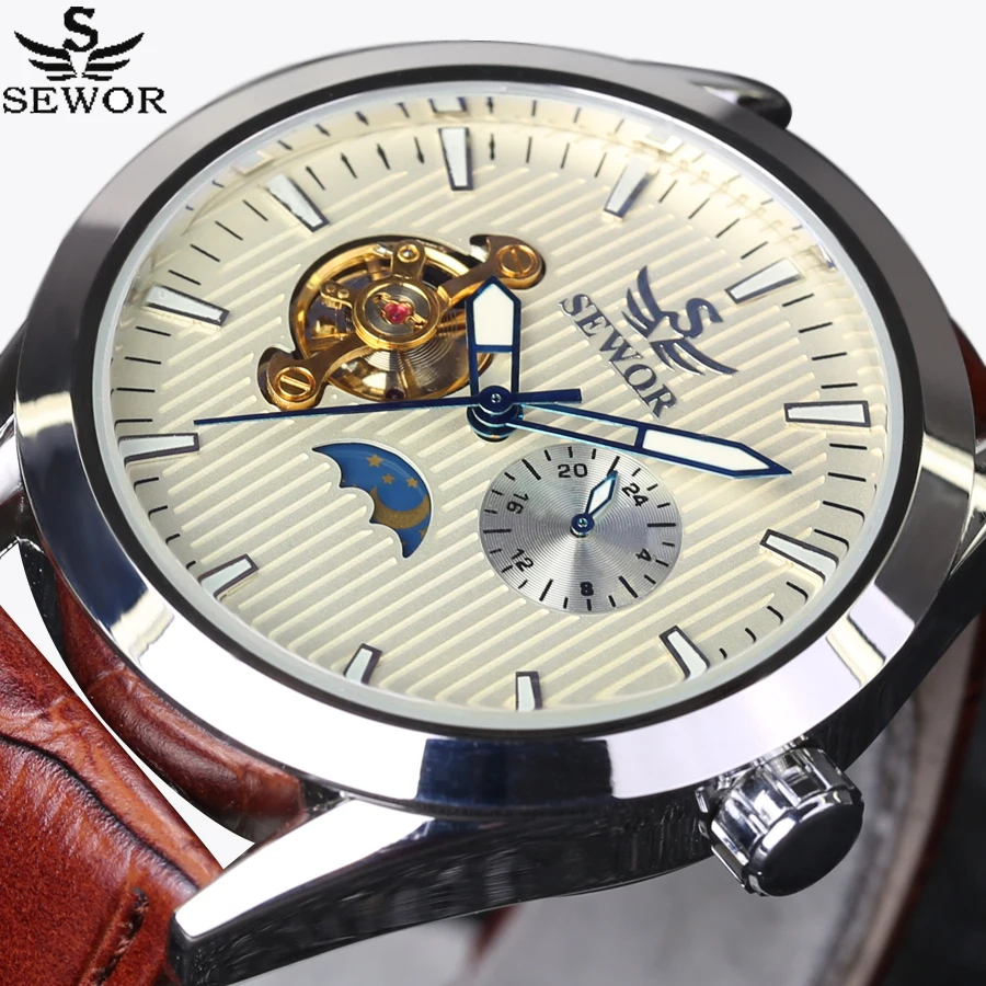 

SEWOR Brands Fashion Men Automatic Mechanical Watches Top Luxury Tourbillon Watch Sports Casual Wrist Watch montre homme luxury