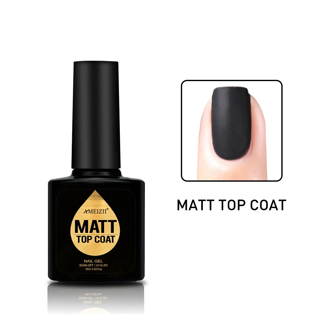 Matt Top Coat AMEIZII верхнее Базовое покрытие впитываемый Гель-лак для ногтей УФ светодиодный грунтовка для ногтей строительный Гель-лак для ногтей прозрачный лак для дизайна ногтей - Цвет: Matt Top Coat