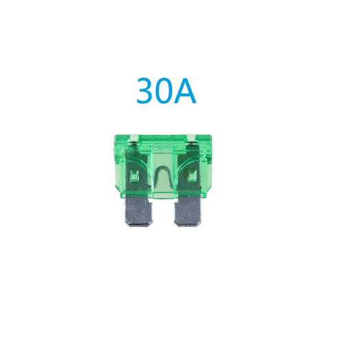 POSSBAY 10 шт. автомобильный лопастной предохранитель 10A/15A/20A/25A/30A мини лопастной предохранитель ассортимент красный белый желтый зеленый синий грузовик мотоциклетный предохранитель - Цвет: Зеленый