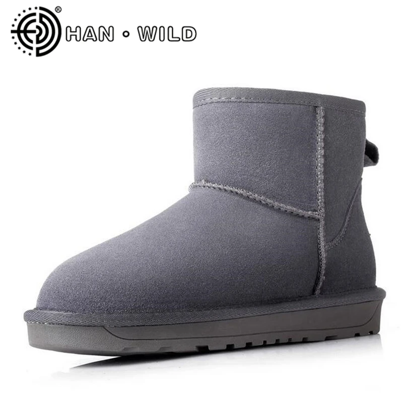 

Warm Plush Women Snow Boots 100% Genuine Leather Thick Fur Warm Flat Platform Ankle Boots Women Cow Suede Winter Shoes