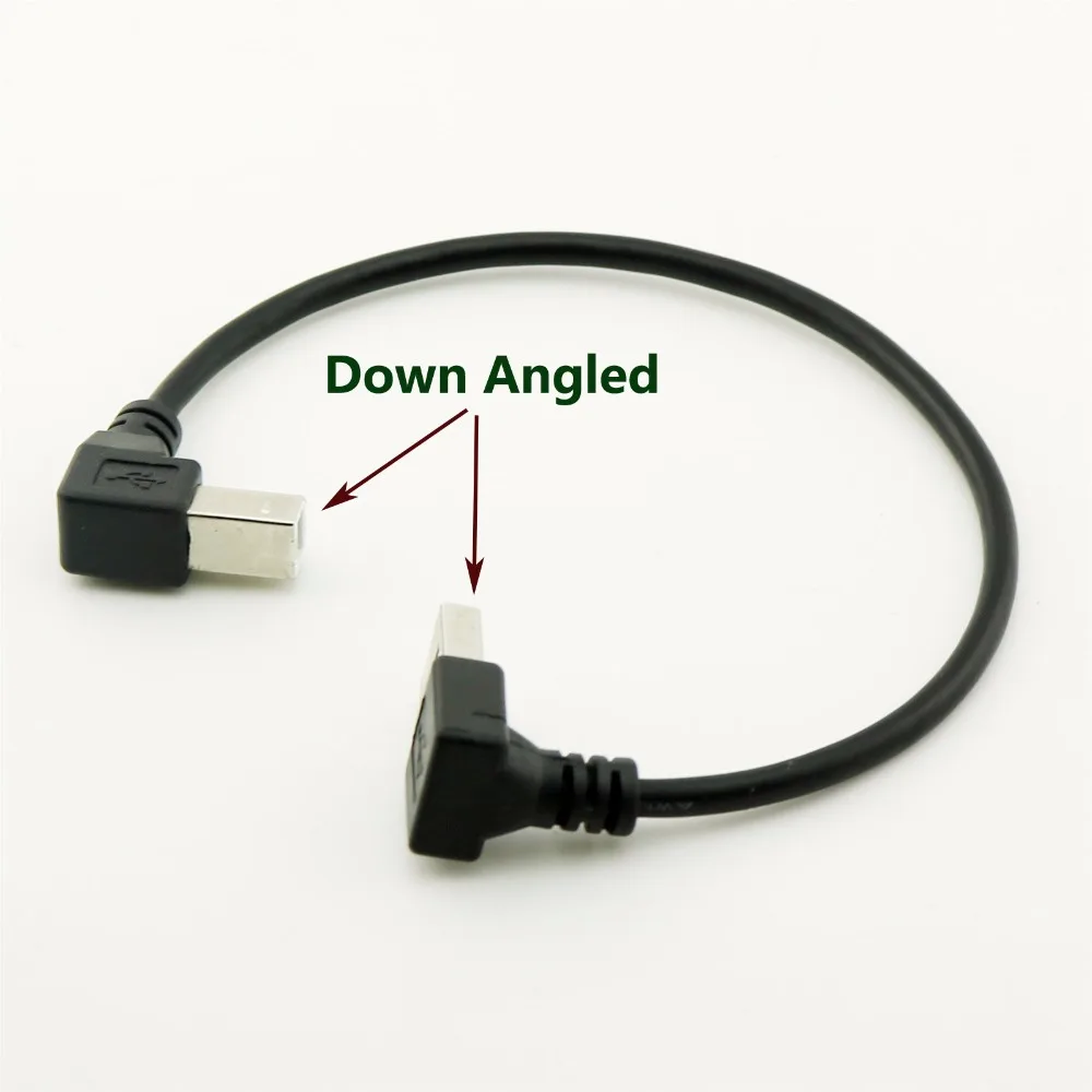 1 шт. USB 2,0 A штекер для USB 2,0 B штекер под углом 90 градусов Принтер Сканер Кабель-адаптер шнур 25 см