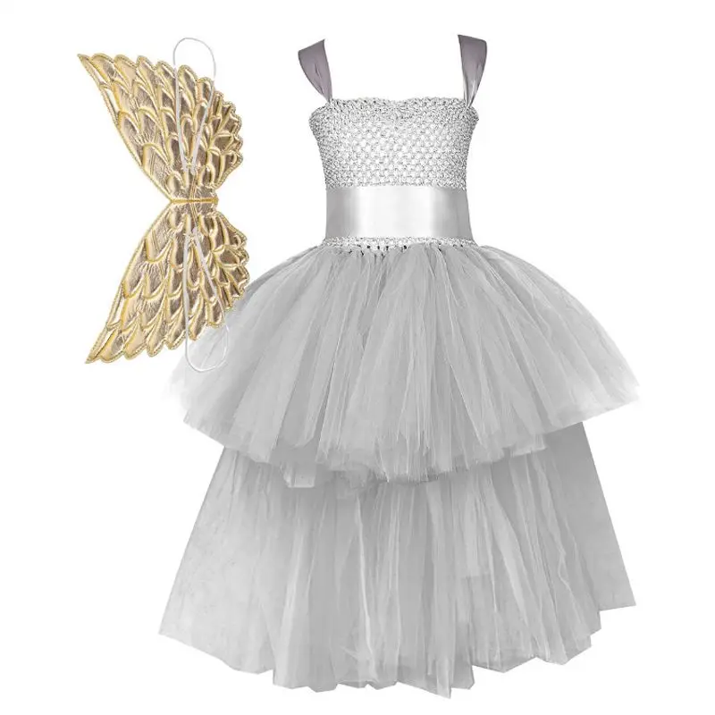 Платье-пачка для девочек платье с украшением в виде крыльев Хэллоуина