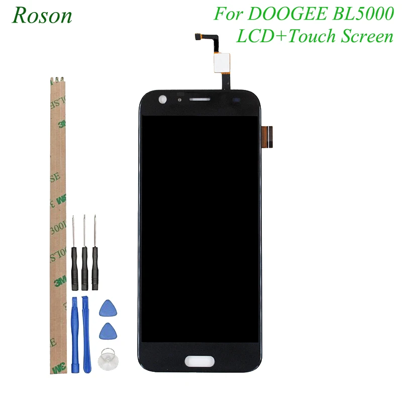 Купи Жк-дисплей и тачскрин Roson для Doogee BL5000, 100% оригинальный жк-дигитайзер, сменная стеклянная панель для Doogee BL5000 + инструмент + adh за 1,823 рублей в магазине AliExpress