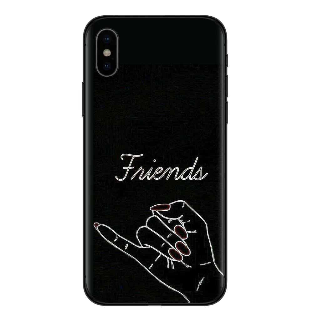 Девушки Bff лучшие друзья навсегда черный мягкий чехол для телефона чехол для iPhone 7 6 6S 8 Plus Coque X XR XS MAX 5S SE милая пара Capinha