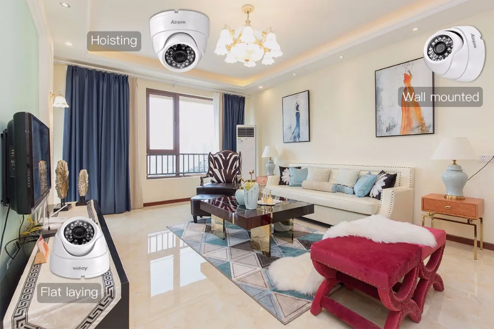 AZISHN 2MP в режиме реального времени 25FPS безопасности аудио IP камера 1080P ONVIF CCTV Крытый купольный микрофон P2P электронная почта Обнаружение движения 48 в POE