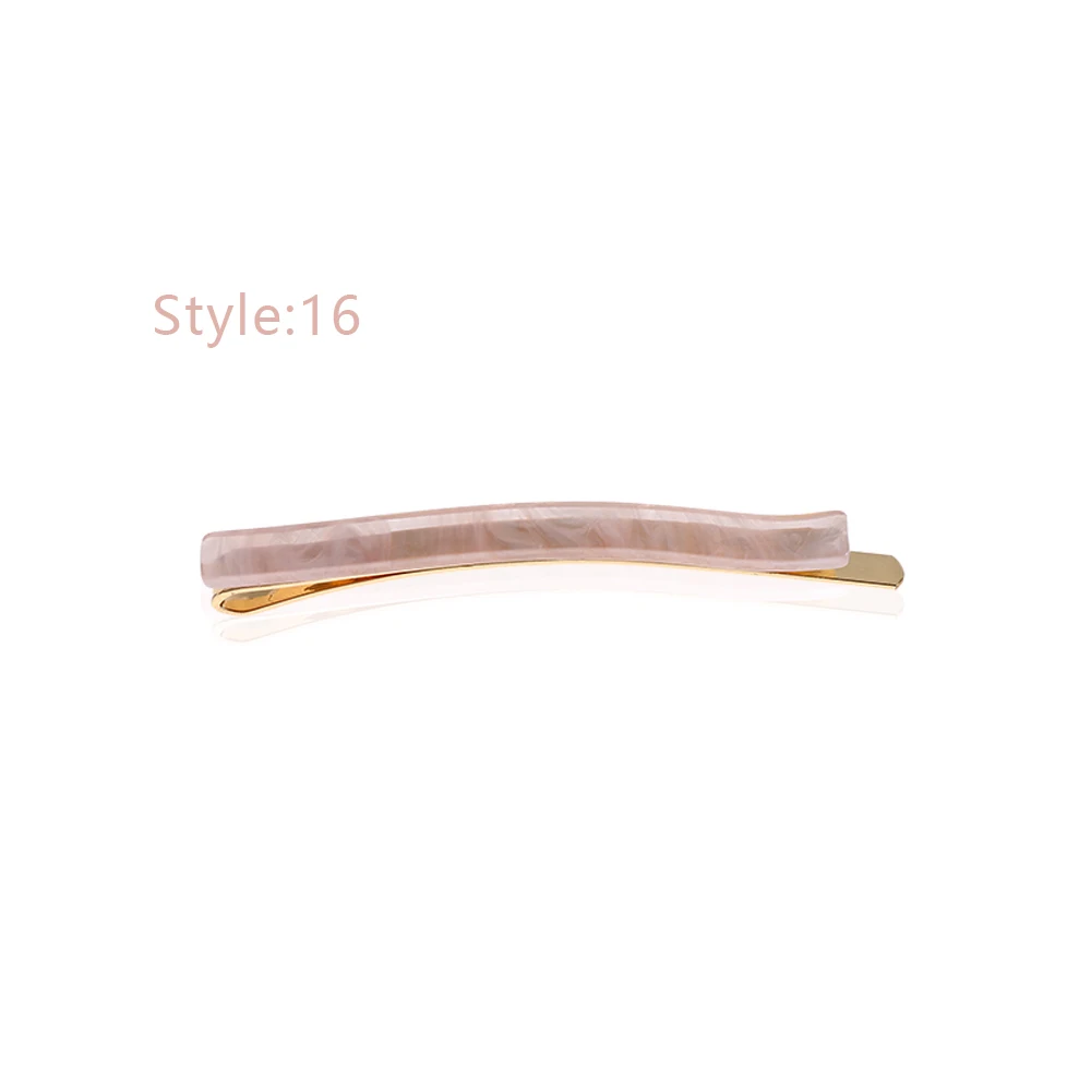 Style 16 1 шт., женская шпилька с уксусной кислотой, треугольные Длинные цветные заколки, заколки для волос с каменной текстурой, аксессуары для волос, инструменты для укладки - Цвет: Style 16