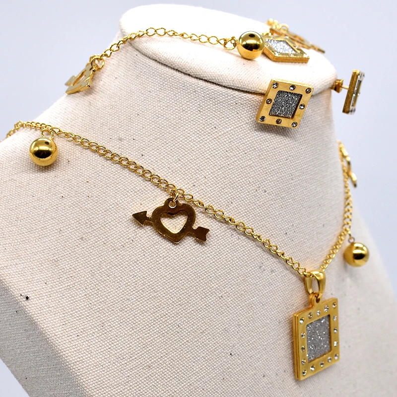 AMUMIU wholesale womens pendants necklaces earrings bracelet sets engagement jewelry set Heart Love casual accessories KTZ040 | Украшения и