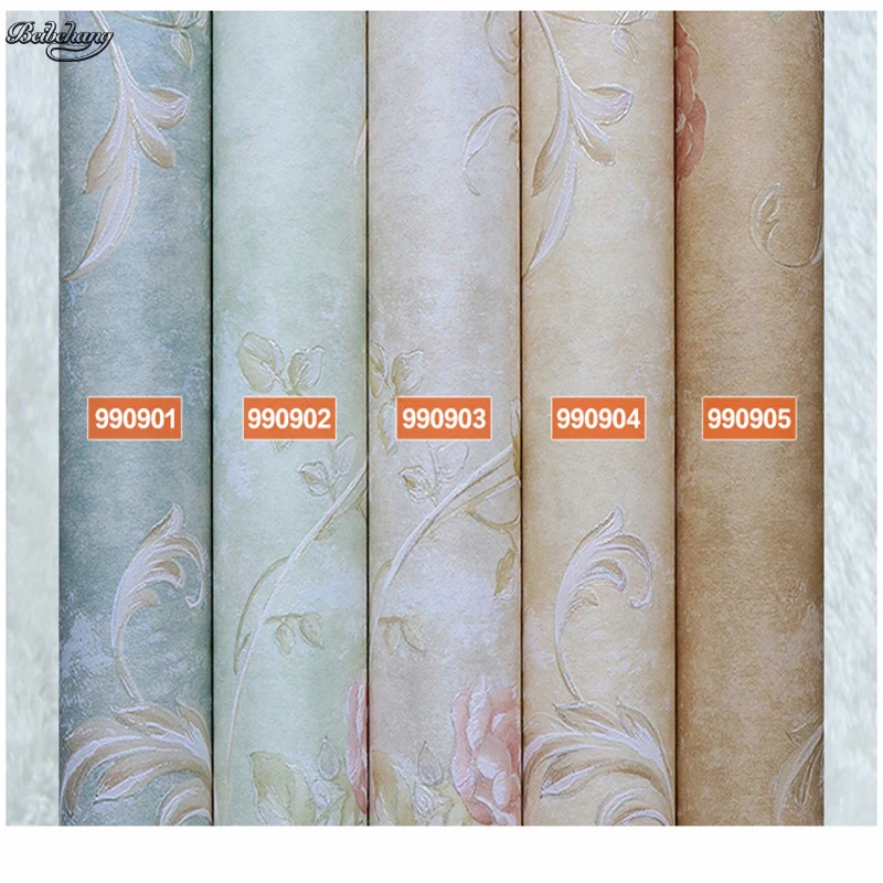 

beibehang European bedroom non - woven wallpaper 3d three - dimensional warm living room TV background paper embossed wallpaper