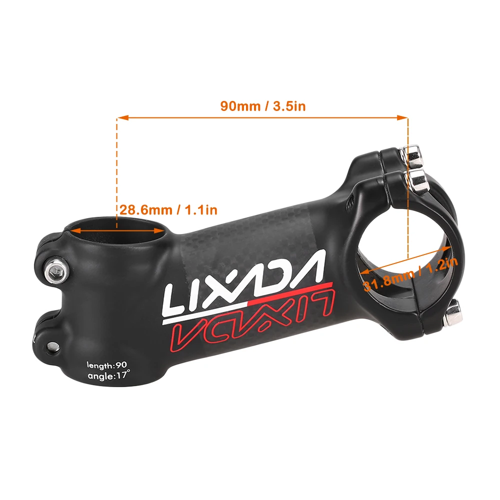 Удлинитель руля Lixada MTB легкий руль из углеродного волокна 90 мм 6 градусов 17