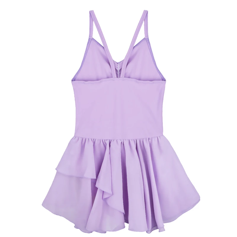 Новейшее детское балетное трико платье на бретельках танцевальные костюмы