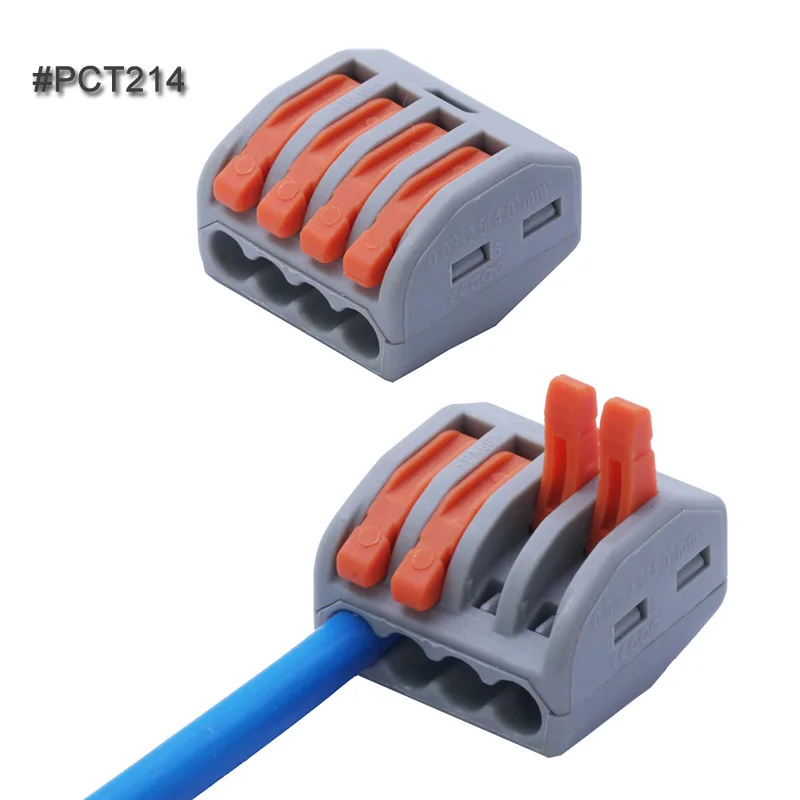 100pcs 222 Mini Fast Wire Connectors Universal Compact Wiring Connector Push-in Terminal Block Splice Cable Splitter | Обустройство