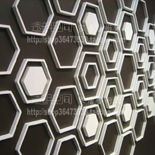 Трехмерные наклейки на стену шестиугольник Белый большой 8 в 1 Набор цветная индивидуальная наклейка|hexagon