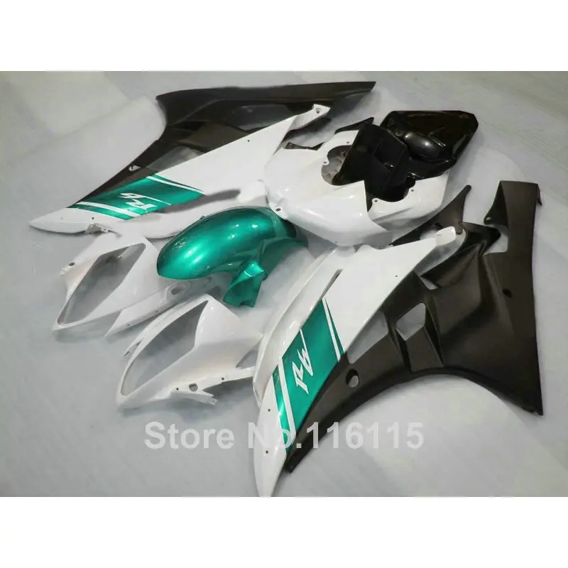 

Injection molding Customize fairing kit for YAMAHA YZF R6 2006 2007 green white black ABS fairings set YZF R6 06 07 TS-053