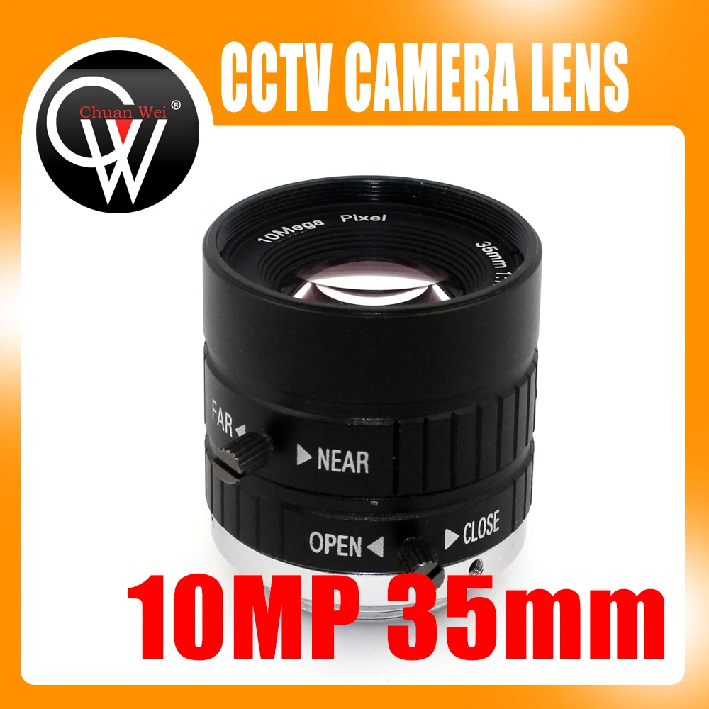 10MP 35mm 1:1.8 HD промышленная камера с фиксированным ручным фокусом радужной