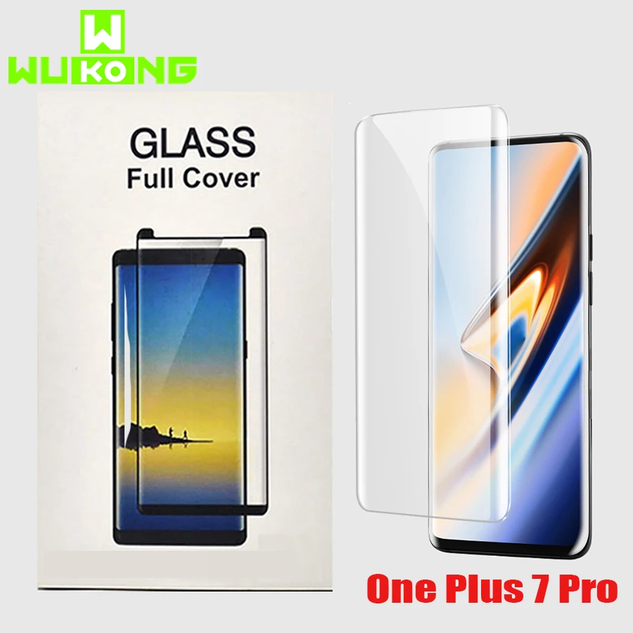 WuKong 10D УФ стекло для Oneplus 7 Pro защита экрана полное покрытие чехол клеевое жидкое